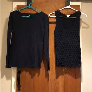 BUNDLE JCREW artisan tee and navy tank top